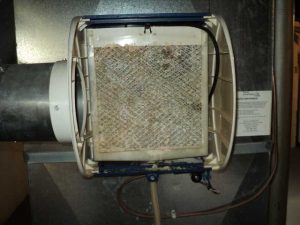 A dirty humidifier found during a home inspection